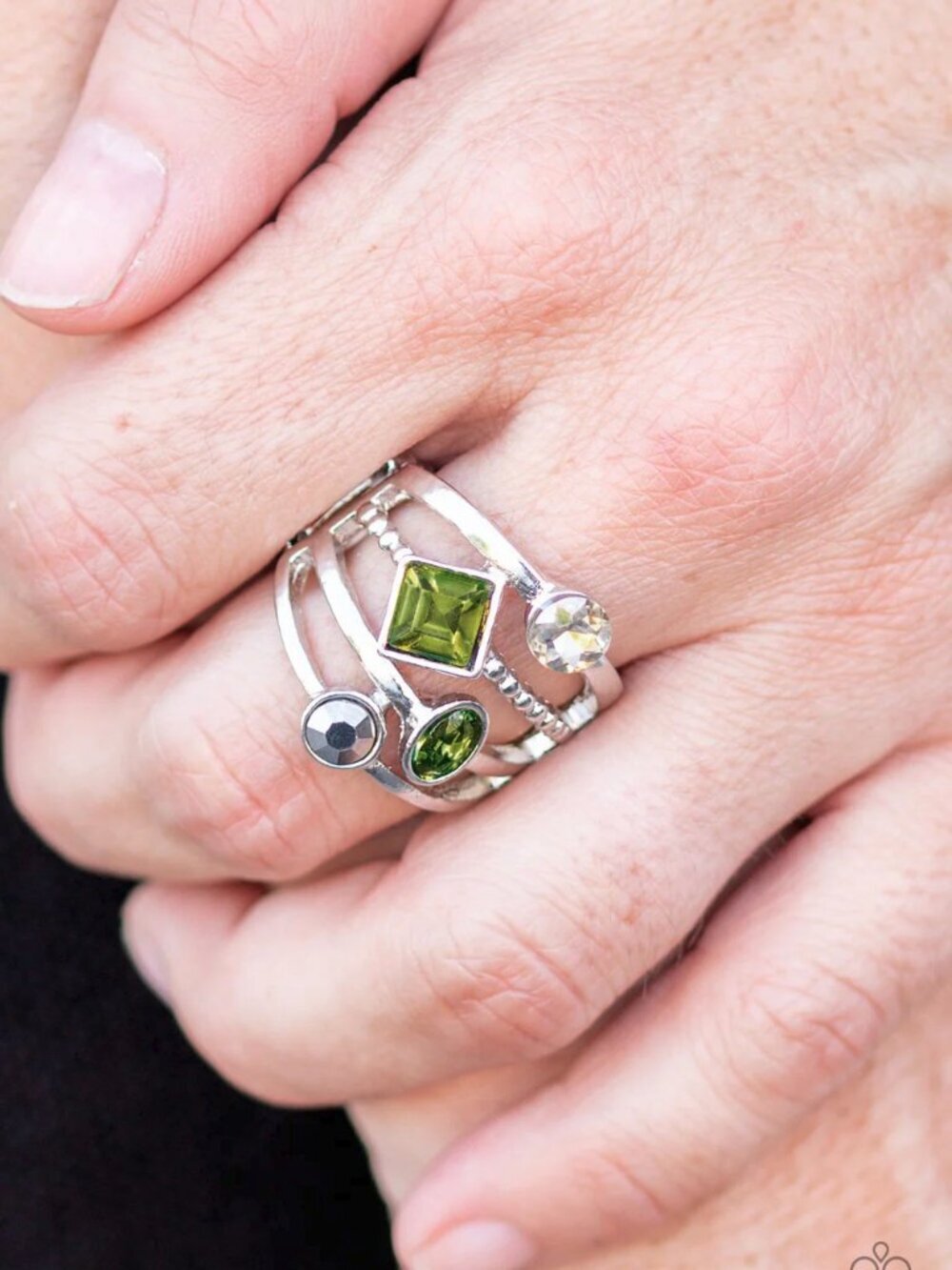 Paparazzi Jewelry Accessories - Urban Meditation - Green Ring - Vintage